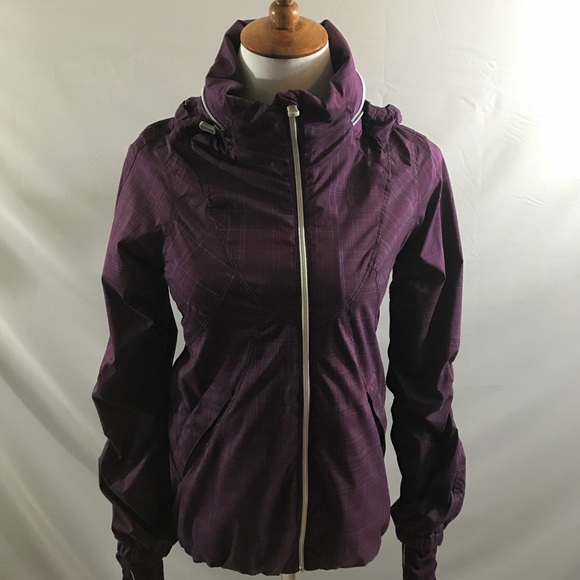 lululemon athletica Jackets & Blazers - Lululemon Purple Plaid Run Hustle Jacket